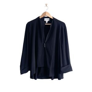 Joseph Ribkoff Women's Blazer LDS Jacket Asymmetrical Hem Relaxed Fit Black Size